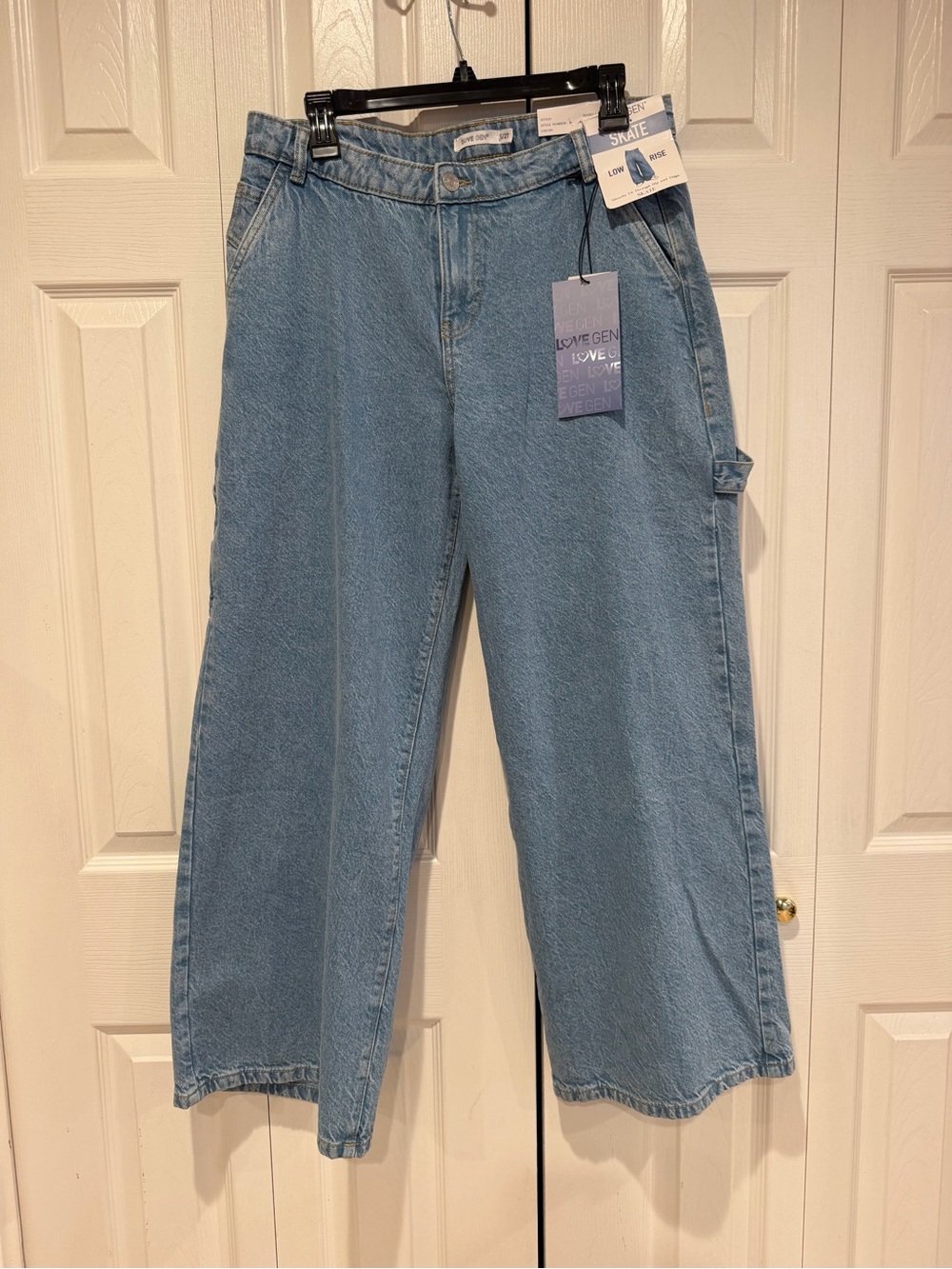 Love Gen Light Blue Wide-Leg Jeans with Front Seam